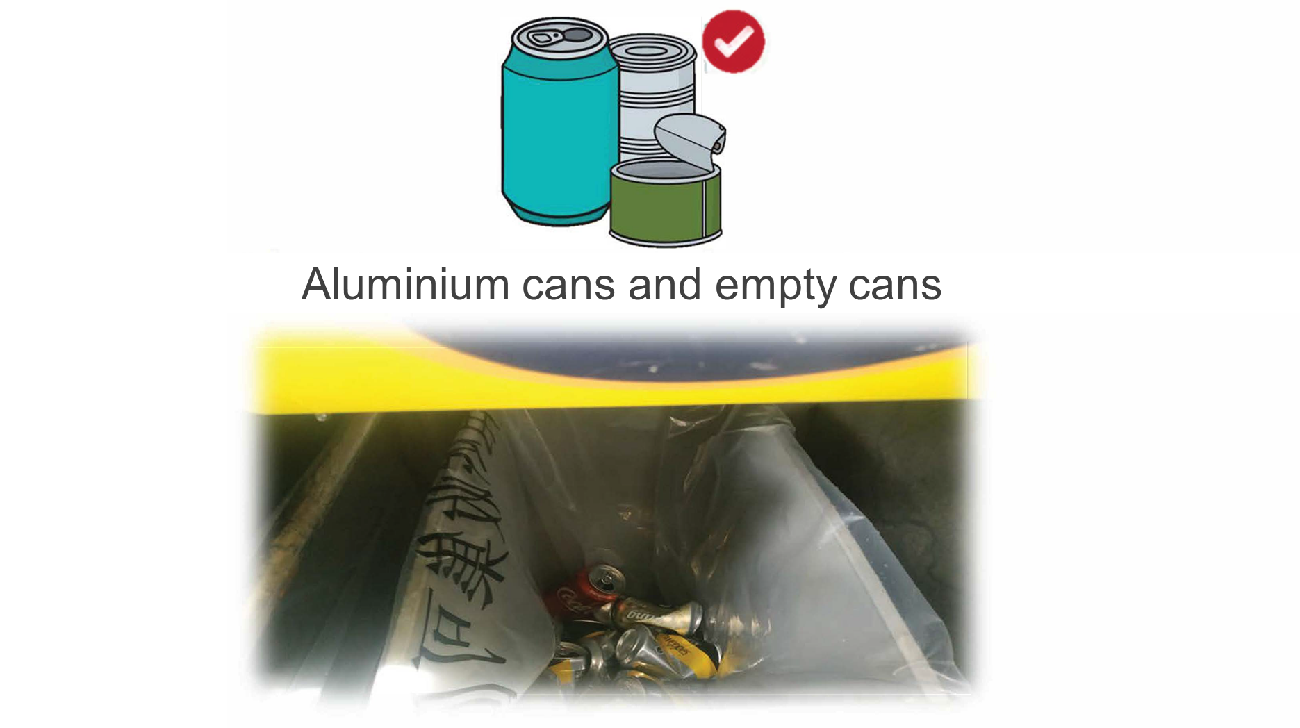 Clean recycling tips for aluminum cans and empty cans - remove labels, rinse before recycling