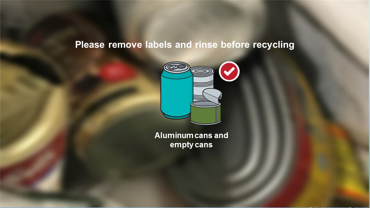 Clean recycling tips for aluminum cans and empty cans- remove labels, rinse before recycling