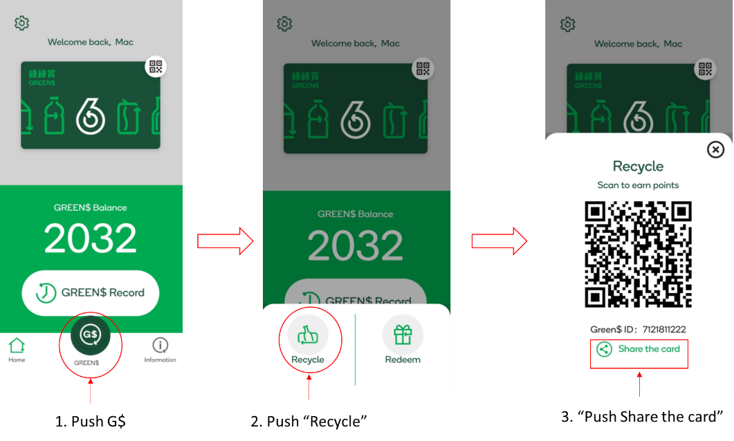 Instruction on how to use GREEN$ Mobile App