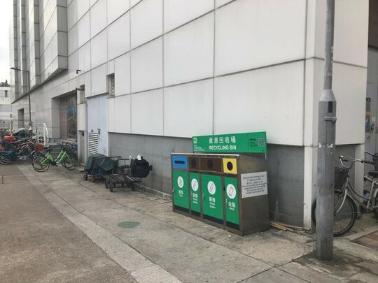 坪洲露坪街天后廟前垃圾筒站旁